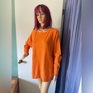 Forte Orange 100% Cashmere Sweater Women's XL Oversized